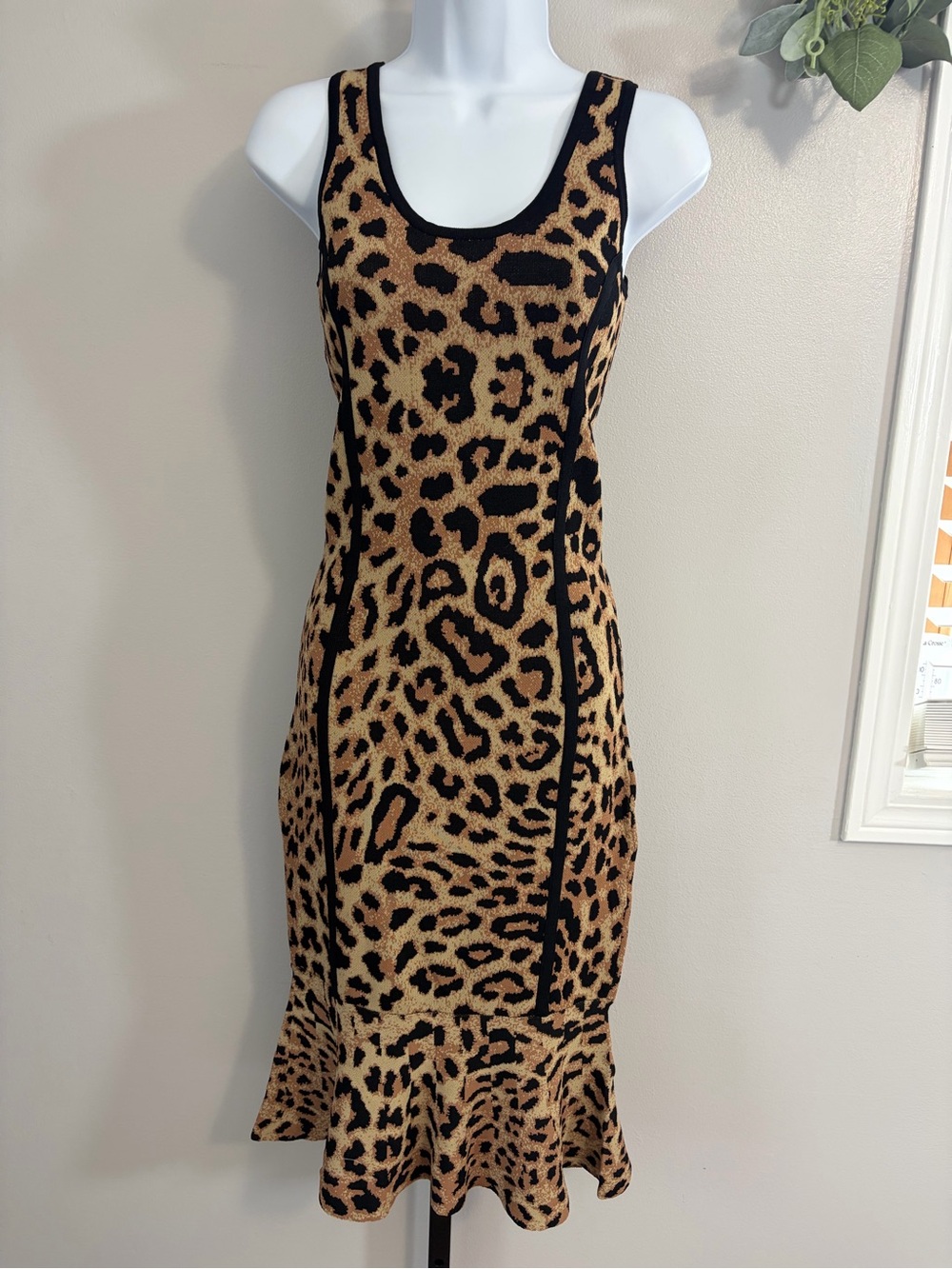 Great Jones- Sleeveless Leopard Print Midi Dress in Browns & Black